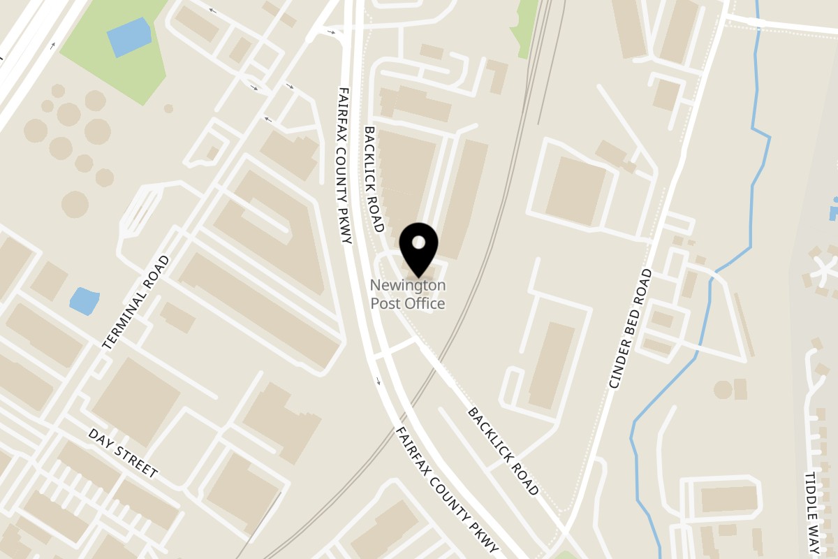 Map showing the location of Dutch Oven Jamaican Restaurant and Market on 8253 Backlick Rd in Lorton